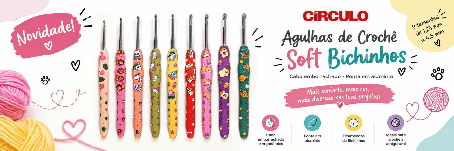 Agulha de Croché Soft Bichinhos Círculo Agulha de Croché Soft Bichinhos Círculo