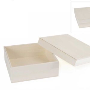 Caixa de madeira quadrada 17x17x6cm