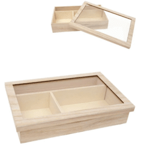 Caixa de batismo com tampa transparente