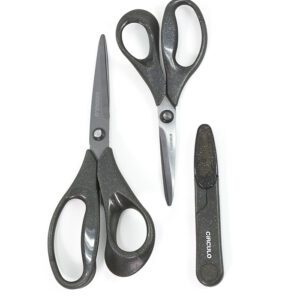 Kit Tesouras Com Glitter PRETO CIRCULO