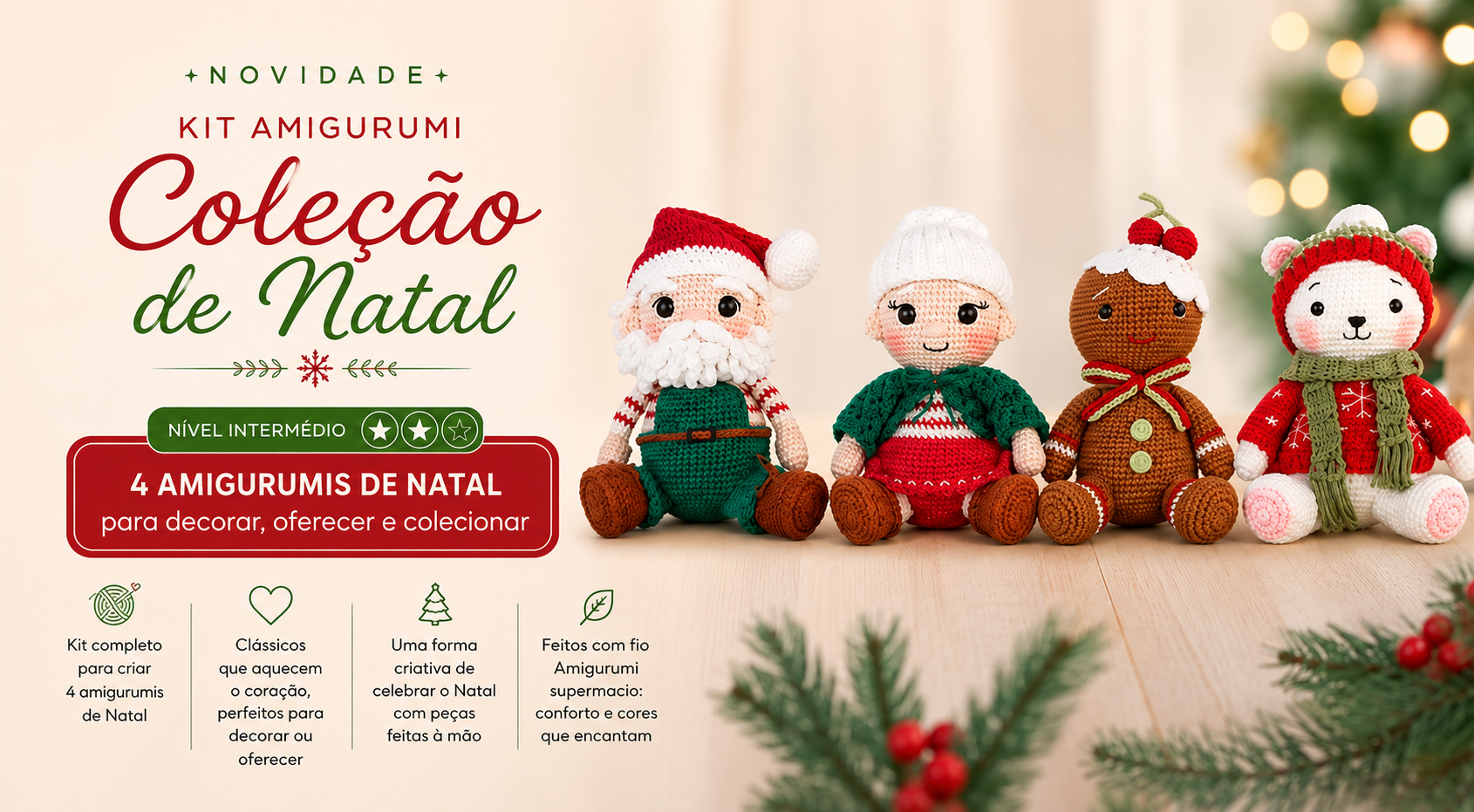 Kit de Natal Amigurumi Círculo