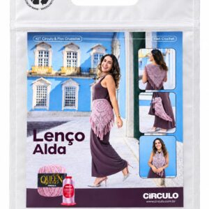 Kit de croché Lenço Alda Círculo Fios Cruzados