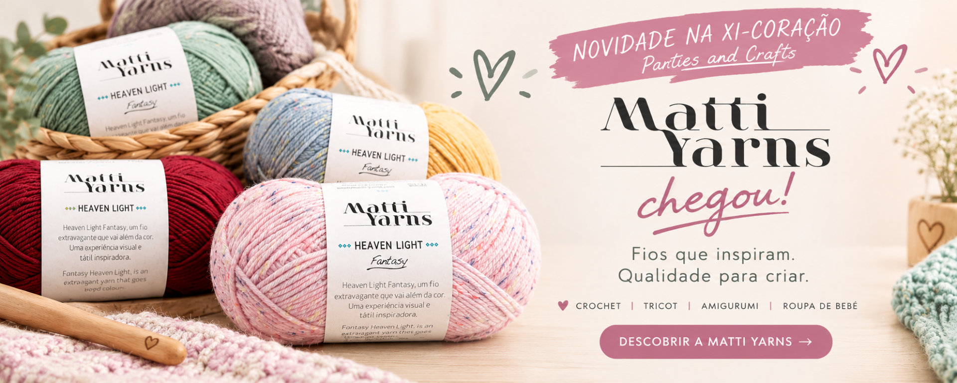 Fios Matti Yarns 100% algodão